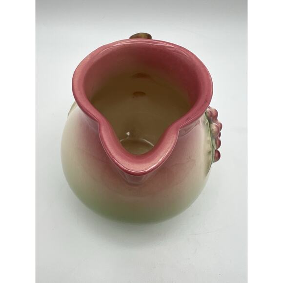 Hull Pottery Tokay Tuscany Pink & Green Grape Pattern Creamer Pitcher 3.5” USA - Picture 8 of 11